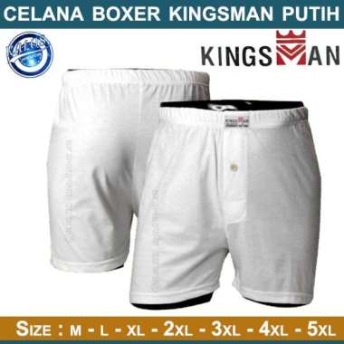 Celana Boxer Pria Warna Putih Kingsman Isi 1 M