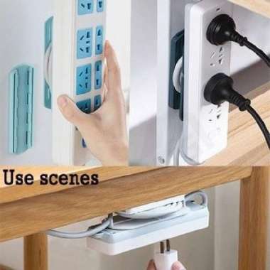 Holder Tempelan Power Strip Colokan Stop Kontak Remote Dinding Meja