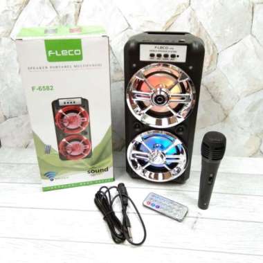 Speaker karaoke Bluetooth Fleco 6581 Free mic MULTICOLOUR