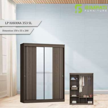 Lemari Pakaian 2 Pintu Sliding Siantano LP Havana 353 SL