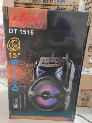 Speaker Portable 15 inch DAT DT1516 Free 2 Mic Wireless DT 1516