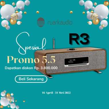 Ruark Audio R3 Compact Music System - Rich Walnut Veneer, Bluetooth Hi-Fi Speaker