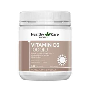 Healthy Care Vitamin D D3 1000 iu - 500 Kapsul