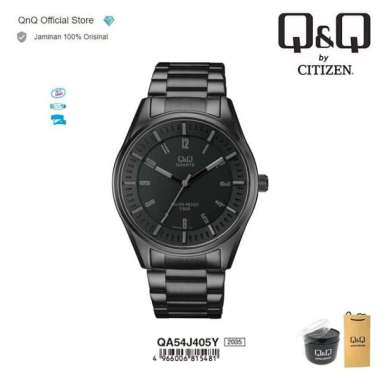 Q&Q QnQ QQ Original Jam Tangan Pria Analog - QA54J405Y Stainless Black