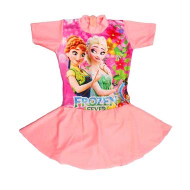 Nice Baju Renang Rok Anak Motif Frozen Fever - Peach