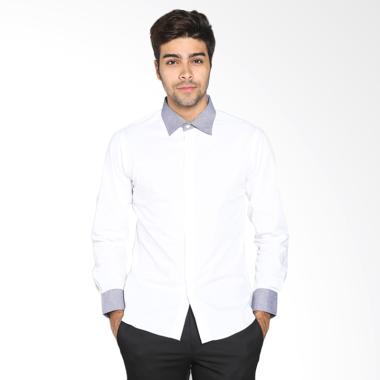 VM Casual Slimfit Kemeja Panjang Pria - Putih