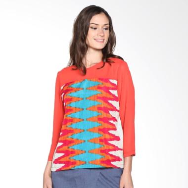 Fafa Collection Diana 005 Blouse Batik Wanita - Orange