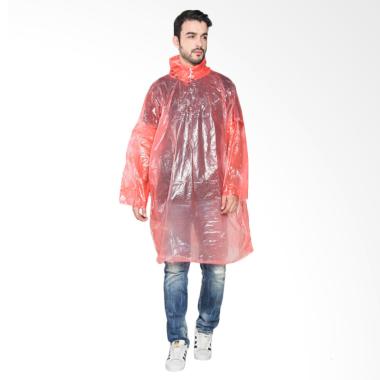 Pitstop Plastik Poncho Lengan Panjang Jas Hujan - Merah