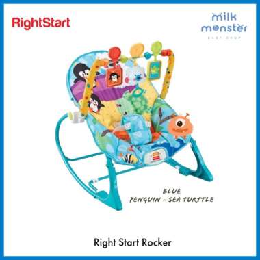Right Start Rocker /baby bouncer blue penguins