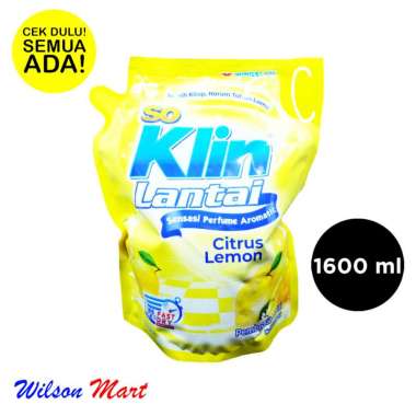 Promo Harga So Klin Pembersih Lantai Kuning Citrus Lemon 1600 ml - Blibli