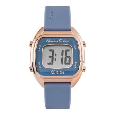 Alexandre Christie ACF-9335-LHRRGBU Ladies Digital Dial Purple Rubber Strap [Machtwatch] Ungu