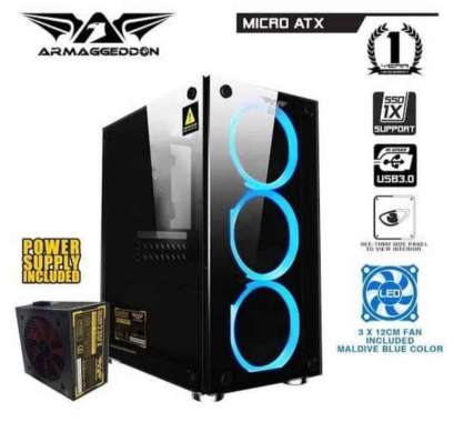 CASING PC / KOMPUTER GAMING ARMAGEDDON NIMITZ T1100 + 3 FAN + PSU