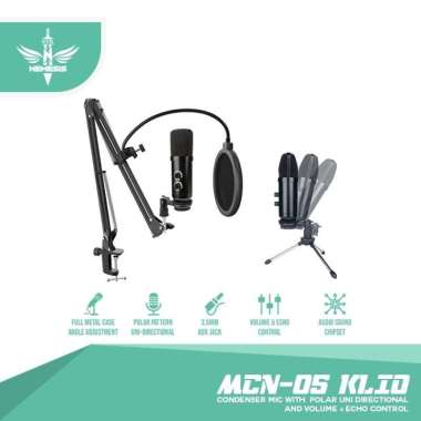 Nyk MCN-05 Microphone Condenser KLIO Usb FullSet ARM Stand