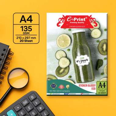Kertas Foto e-Print Stiker Glossy ECO A4 135 GSM