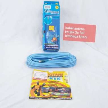 Kabel Antena TV 3C+Jek Tanpa Booster 20 meter Full Tembaga KITANI TOP