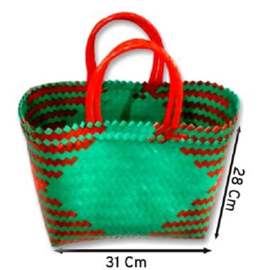 TAS ANYAMAN PLASTIK KACA GLOSI BESAR / TAS PASAR BESAR