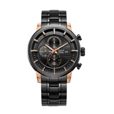 Alexandre Christie AC 6323 MC Stainless Steel Jam Tangan Pria Black Rosegold