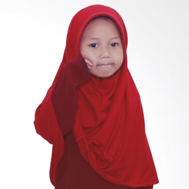 BajuYuli Kerudung Polos Pita Cantik Jilbab Anak - Merah Cabe