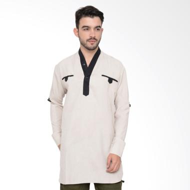 Zayidan Baju Muslim Gamis Salman Baju Koko - Cream