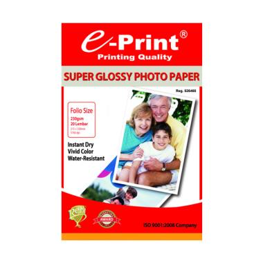 E-Print Super Glossy Photo Paper [Folio F4/ 230 gsm/ 20 Sheets] Putih