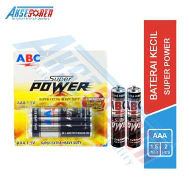 [Original] Baterai Kecil ABC Super Power Tipe AAA / Battery Ukuran A3 [2 pcs] Hitam