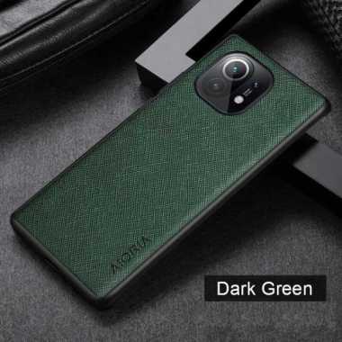 XIAOMI MI 11 CASE CANVAS CROSS PATTERN PREMIUM MI11 SOFTCASE Hijau