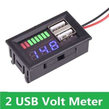 harga Unik Display Volt Meter Indikator Level Baterai Aki Accu Handphone 2 USB Diskon Blibli.com