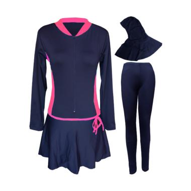 Rainy Collections Baju Renang Muslim Dewasa - Polos Lis Pink