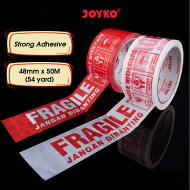 Lakban Fragile Opp Tape Joyko OPP 48 mm x 50 M ( 54 yard ) White