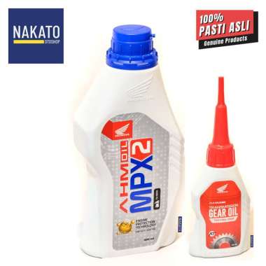 Paket Oli MPX 2 800 ml & Oli Gardan AHM Oil MPX2 ASLI Beat Vario Scoopy Spacy Honda Gear 0.8 L 10W-3