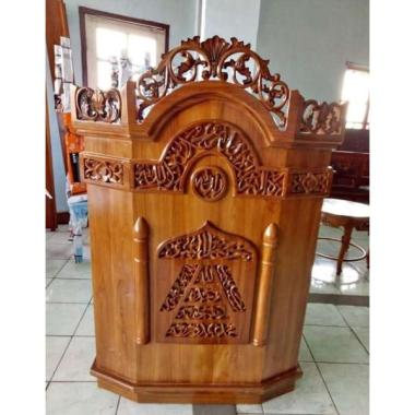 Mimbar masjid/mimbar kayu jati/mimbar musholla/mebel jati/kaligrafi/furniture murah jepara