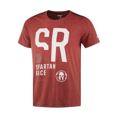 Reebok Spartan Race Short Sleeve Tee Baju Lari Pria - Maroon Reebok Spartan Race Short Sleeve Tee Baju Lari Pria - Maroon