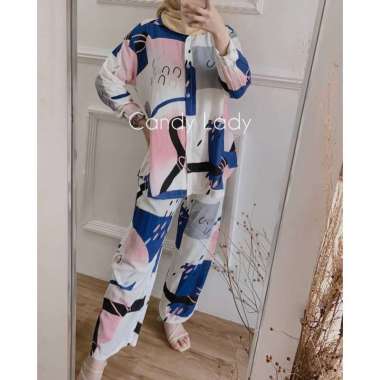 ONE SET RAYON VISCOSE IMPORT ALICE MARCH / PIYAMA RAYON / PAJAMAS RAYON / SETELAN RAYON MOTIF 3
