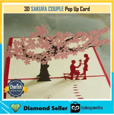 3D Pop Up Card SAKURA - Kartu Ucapan - Greeting card - Wedding