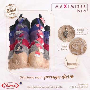 SOREX BH MAXIMAZER PUSH UP BRA 99066 ADA KAWAT BUSA TEBAL CUP B SIZE 32 34 36 32