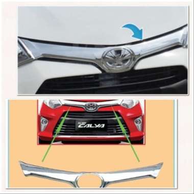 Cover Grill Depan Chrome Hood Moulding Calya Sigra