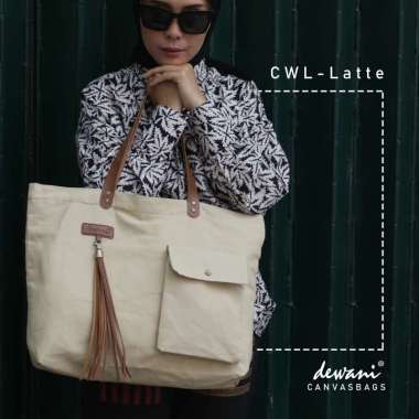 Dewani Totebag Canvas Coklat CWL-LATTE Tas Kanvas