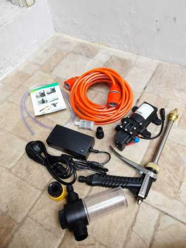 SET LENGKAP POMPA AIR CUCI MOTOR MOBIL - CUCI AC MINI STEAM - MESIN POMPA STEAM HITAM SET 10