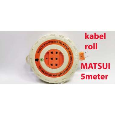 Roll Kabel 5 meter ORANGE - HIJAU merk MATSUI / Box Cable - kabel rol - Orange orange dan hijau