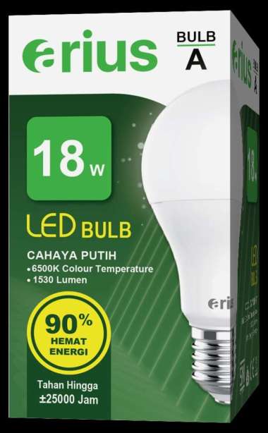 Lampu Led Bulb Arius 18 Watt bergaransi bulb A cahaya putih putih