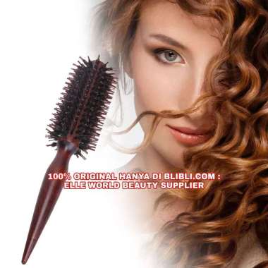 SISIR GULUNG KAYU SALON BARBERSHOP SISIR BLOW SALON KAYU ALAMI NATURAL WOODEN BRUSH HAIR COMB SISIR 