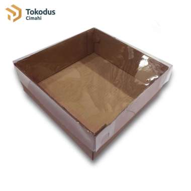 Kotak Kardus Makanan Kue Hantaran 25 x 25 x 9cm Tutup Fullmika - Tokodus Coklat