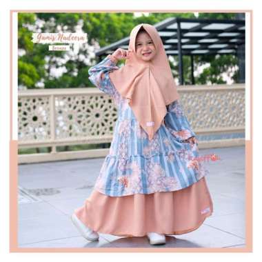 Gamis anak Nadeera 2-9 th Bahan Rayon import L bronze