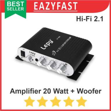 Ampli Mini Power Amplifier Speaker Aktif Stereo Hi-Fi 2.1 20W + Woofer