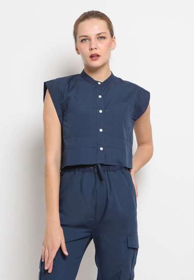 A & D WMS 007 MASON CROP TOP M biru