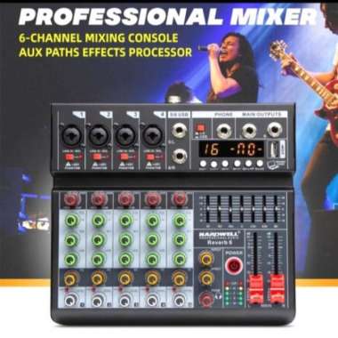 Mixer Audio 6 Channel Hardwell Reverb 6 Original Hardwell Reverb6 hitam