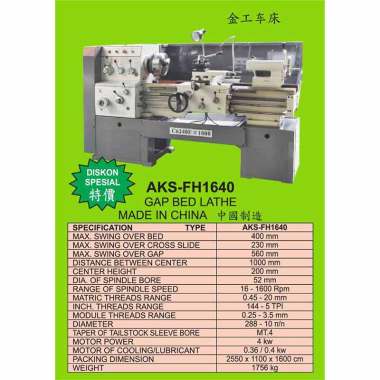 GAP Bed Lathe Machine Mesin Bubut Besi 400x1000mm Importir - FH1640