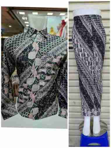 (COD) Couple Rok Prisket & Kemeja Batik Panjang - Motif New Asoka by Khei Store XXL