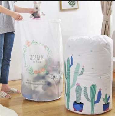 Tempat Penyimpanan Bedcover Pakaian Selimut Storage Bag Cloth Box Ukuran Besar Bermotif Random