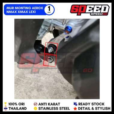 Mur Monting Mesin Yamaha Nmax Xmax Lexi Aerox Mur Probolt Thailand Stainless Steel King Nut Silver
